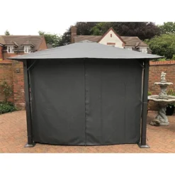 10' X 10' Glendale Highfield Grey Garden Gazebo (3m X 3m) -Zen Gardenia Sales gl1708 10x10 glendale highfield grey garden gazebo insitu2 min