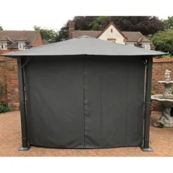 13' X 10' Glendale Highfield Grey Garden Gazebo (4m X 3m) -Zen Gardenia Sales gl1802 13x10 glendale highfield grey garden gazebo insitu3 min