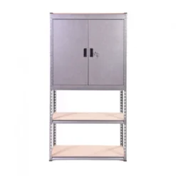 Globel Silver Vein Heavy Duty Half Cupboard/Half Shelves Storage Unit