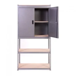 Globel Silver Vein Heavy Duty Half Cupboard/Half Shelves Storage Unit -Zen Gardenia Sales globel half cupboard3 open door