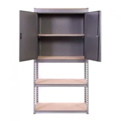 Globel Silver Vein Heavy Duty Half Cupboard/Half Shelves Storage Unit -Zen Gardenia Sales globel half cupboard4 both open