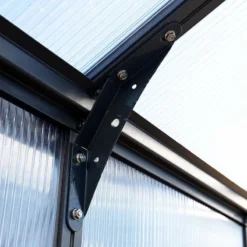 8'x12' Palram Canopia Glory Grey Large Polycarbonate Greenhouse (2.4x3.6m) -Zen Gardenia Sales glory gr palram reinforced structure 1