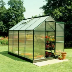 6'4 X 8'6 Green Frame Halls Popular 68 Small Greenhouse (1.93 X 2.57m) 9 6'4 X 8'6 Green Frame Halls Popular 68 Small Greenhouse (1.93 X 2.57m) -Zen Gardenia Sales green popular 86 green base polycarb