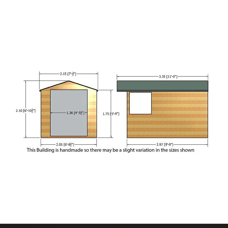 10' X 7' Shire Guernsey Premium Pressure Treated Double Door Garden Shed (3.35m X 2.2m) 5 10' X 7' Shire Guernsey Premium Pressure Treated Double Door Garden Shed (3.35m X 2.2m) - Image 3