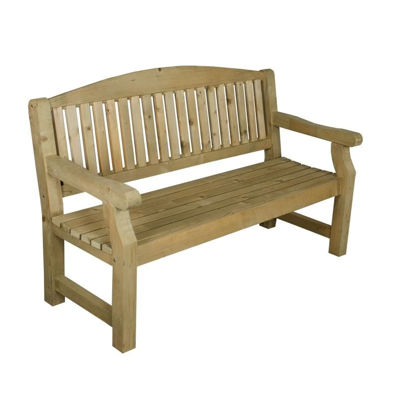 Forest Harvington Wooden Garden Bench 5'x2' (1.5x0.6m) 5 Forest Harvington Wooden Garden Bench 5'x2' (1.5x0.6m) - Image 3