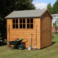 10' X 6' Traditional Heavy Duty Shiplap Apex Wooden Garden Shed (3.05m X 1.83m) 24 10' X 6' Traditional Heavy Duty Shiplap Apex Wooden Garden Shed (3.05m X 1.83m) -Zen Gardenia Sales heavy duty apex sheds insitu4 min