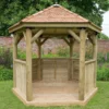 10'x9' (3x2.7m) Luxury Wooden Garden Gazebo With New England Cedar Roof - Seats Up To 10 People -Zen Gardenia Sales hgg3mnecin 3m gazebo cedar unfurnished