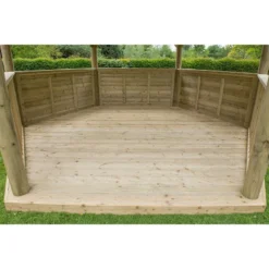 15'x13' (4.7x4m) Luxury Wooden Garden Gazebo With Thatched Roof - Seats Up To 19 People -Zen Gardenia Sales hgg47mctrlcin 4.7m hexagonal gazebo interior1