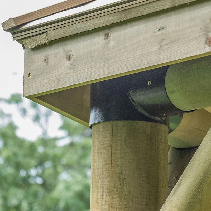 13'x12' (4x3.5m) Luxury Wooden Garden Gazebo With Thatched Roof - Seats Up To 15 People 12 13'x12' (4x3.5m) Luxury Wooden Garden Gazebo With Thatched Roof - Seats Up To 15 People - Image 10