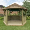 13'x12' (4x3.5m) Luxury Wooden Garden Gazebo With Thatched Roof - Seats Up To 15 People -Zen Gardenia Sales hgg4mctrlgin tin cin 4mgazebothatchunfurnished800px