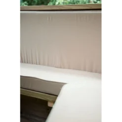 13'x12' (4x3.5m) Luxury Wooden Furnished Garden Gazebo With Traditional Timber Roof - Seats Up To 15 People -Zen Gardenia Sales hgg4mttcfin 4m timber roof furnished cream cushions1