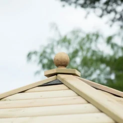 13'x12' (4x3.5m) Luxury Wooden Furnished Garden Gazebo With Traditional Timber Roof - Seats Up To 15 People -Zen Gardenia Sales hgg4mttcfin 4m timber roof furnished cream roof2