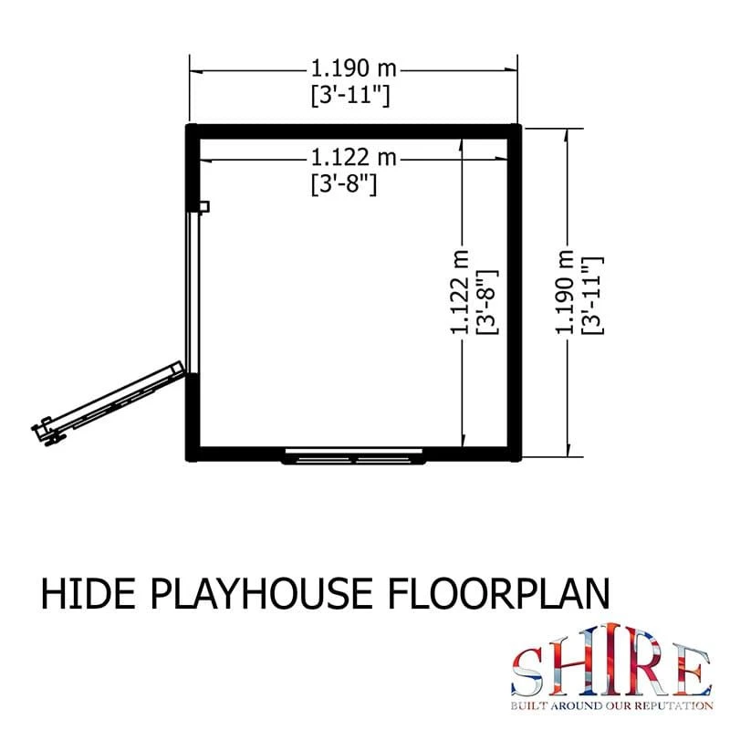 4' X 4' Shire Hide Kids Wooden Playhouse (1.19m X 1.19m) 6 4' X 4' Shire Hide Kids Wooden Playhouse (1.19m X 1.19m) - Image 5