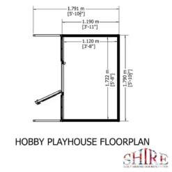 6' X 4' Shire Hobby Kids Wooden Playhouse (1.79m X 1.79m) 16 6' X 4' Shire Hobby Kids Wooden Playhouse (1.79m X 1.79m) -Zen Gardenia Sales hobb0604dsl 1aa drawing2 min
