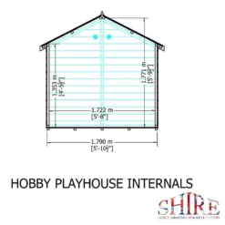 6' X 4' Shire Hobby Kids Wooden Playhouse (1.79m X 1.79m) 17 6' X 4' Shire Hobby Kids Wooden Playhouse (1.79m X 1.79m) -Zen Gardenia Sales hobb0604dsl 1aa drawing3 min