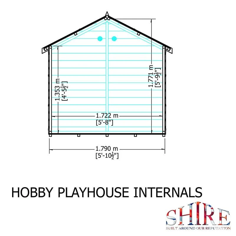 6' X 4' Shire Hobby Kids Wooden Playhouse (1.79m X 1.79m) 10 6' X 4' Shire Hobby Kids Wooden Playhouse (1.79m X 1.79m) - Image 8