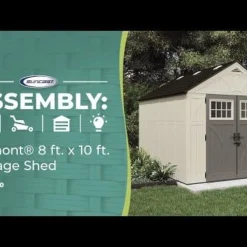 8' X 10' Suncast New Tremont Three Apex Roof Plastic Garden Storage Shed (2.43m X 3.11m) -Zen Gardenia Sales hqdefault 147 7
