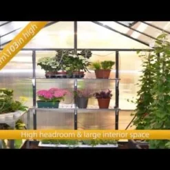 6'x8' Palram Canopia Glory Grey Walk In Polycarbonate Greenhouse (1.8x2.4m) -Zen Gardenia Sales hqdefault 437 6