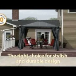 14x14 Palram Canopia Palermo 4300 Grey Garden Gazebo -Zen Gardenia Sales hqdefault 454 10