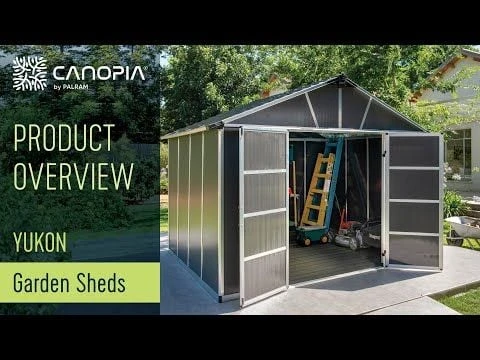 11' X 9' Palram Canopia Yukon Dark Grey Skylight Plastic Shed With WPC Floor (3.3m X 2.7m) 4 11' X 9' Palram Canopia Yukon Dark Grey Skylight Plastic Shed With WPC Floor (3.3m X 2.7m) - Image 2