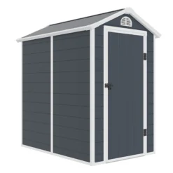 4' X 6' Jasmine Plastic Shed With Foundation Kit (1.34m X 1.92m) -Zen Gardenia Sales jasmine4x6apexbun 4x6 jasmine plastic shed with foundation kit cutout2 min 1