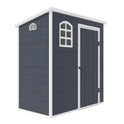 6' X 3' Jasmine Pent Plastic Shed With Foundation Kit (1.92m X 1.09m) -Zen Gardenia Sales jasmine63pent 6x3 jasmine pent plastic shed with foundation kit cutout1 min 1