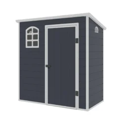 6' X 3' Jasmine Pent Plastic Shed With Foundation Kit (1.92m X 1.09m) -Zen Gardenia Sales jasmine63pent 6x3 jasmine pent plastic shed with foundation kit cutout3 min 1