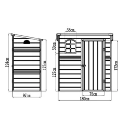 6' X 3' Jasmine Pent Plastic Shed With Foundation Kit (1.92m X 1.09m) -Zen Gardenia Sales jasmine63pent 6x3 jasmine pent plastic shed with foundation kit drawing min 1