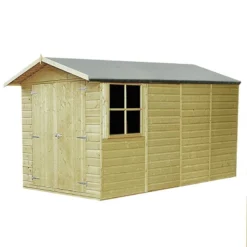 13' X 7' Shire Jersey Premium Pressure Treated Double Door Wooden Garden Shed (4.34m X 2.2m) -Zen Gardenia Sales jers0713psl 1aa pt jersey cutout