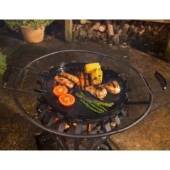 Lifestyle Signa Fire Basket With BBQ Grill 8 Lifestyle Signa Fire Basket With BBQ Grill -Zen Gardenia Sales lfs703 lifestyle signa fire basket with bbq grill close up min
