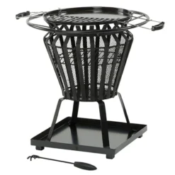Lifestyle Signa Fire Basket With BBQ Grill 9 Lifestyle Signa Fire Basket With BBQ Grill -Zen Gardenia Sales lfs703 lifestyle signa fire basket with bbq grill cutout min