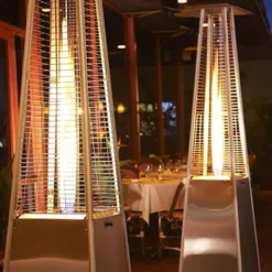 Lifestyle Tahiti Flame II Gas Patio Heater - Silver -Zen Gardenia Sales lfs843 lifestyle tahiti flame ii gas patio heater silver close up min