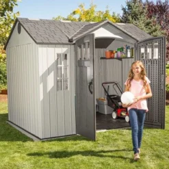 10' X 8' Lifetime New Edition Single Entrance Plastic Shed (3.05m X 2.44m) -Zen Gardenia Sales lft10x860222 lifetime 10x8 single entrance plastic shed new no2