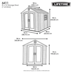8' X 7.5' Lifetime Special Edition Heavy Duty Plastic Shed (2.43m X 2.28m) 18 8' X 7.5' Lifetime Special Edition Heavy Duty Plastic Shed (2.43m X 2.28m) -Zen Gardenia Sales lifetime 8x7 plans