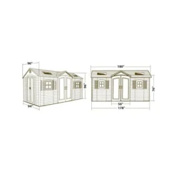 15' X 8' Lifetime Dual Entrance Plastic Shed (4.47m X 2.34m) -Zen Gardenia Sales lifetime15x8de 60079 02
