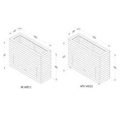 3'11 X 1'4 Forest Linear Tall Wooden Garden Planter With Storage And Wheels (1.2m X 0.4m) -Zen Gardenia Sales linpl12090sw 6