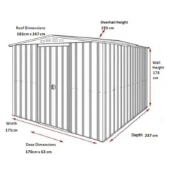 6' X 8' Globel Heritage Green Apex Metal Shed (2.47m X 1.84m) -Zen Gardenia Sales lotus 6x8 18x24m lotus heritage green shed