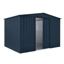 10' X 10' Globel Anthracite Grey Apex Metal Shed (3.08m X 3.09m) -Zen Gardenia Sales lotus1010agsbun 10x10 lotus anthracite grey metal shed cutout2 min