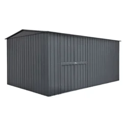 10' X 23' Globel Double Door Workshop - Athracite Grey (2.9m X 7m) -Zen Gardenia Sales lotus10x23wsag 10x23 lotus grey metal workshop cutout1 min