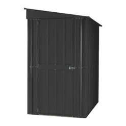 4' X 6' Globel Lean To Anthracite Grey Metal Shed (1.24m X 1.8m) 25 4' X 6' Globel Lean To Anthracite Grey Metal Shed (1.24m X 1.8m) -Zen Gardenia Sales lotus46ltag lotus 4x6 lean to anthracite cutout3