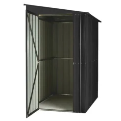 4' X 8' Globel Lean To Anthracite Grey Metal Shed (1.24m X 2.42m) 24 4' X 8' Globel Lean To Anthracite Grey Metal Shed (1.24m X 2.42m) -Zen Gardenia Sales lotus48ltag lotus 4x8 lean to anthracite cutout4