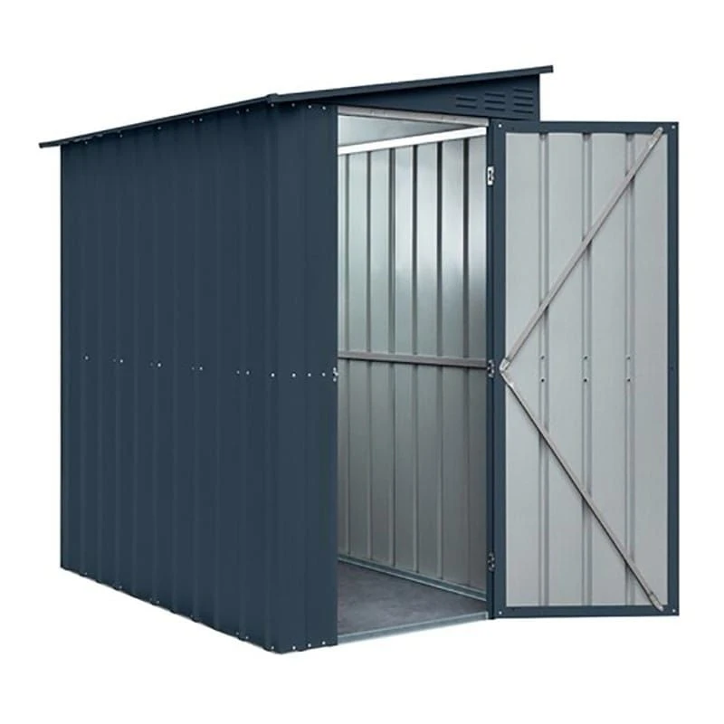 4' X 6' Globel Lean To Anthracite Grey Metal Shed (1.24m X 1.8m) 7 4' X 6' Globel Lean To Anthracite Grey Metal Shed (1.24m X 1.8m) - Image 5