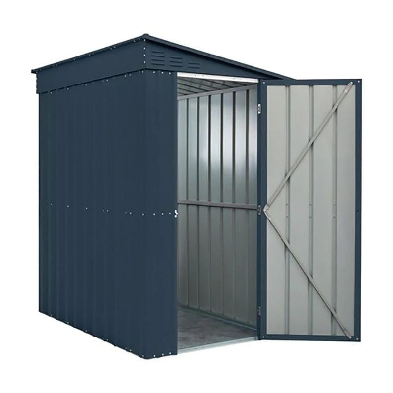 4' X 6' Globel Lean To Anthracite Grey Metal Shed (1.24m X 1.8m) 4 4' X 6' Globel Lean To Anthracite Grey Metal Shed (1.24m X 1.8m) - Image 2