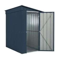 4' X 8' Globel Lean To Anthracite Grey Metal Shed (1.24m X 2.42m) 20 4' X 8' Globel Lean To Anthracite Grey Metal Shed (1.24m X 2.42m) -Zen Gardenia Sales lotus4x8leantoags 4x8 lotus lean to grey metal shed cutout1 min