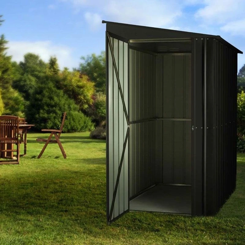 4' X 8' Globel Lean To Anthracite Grey Metal Shed (1.24m X 2.42m) 4 4' X 8' Globel Lean To Anthracite Grey Metal Shed (1.24m X 2.42m) - Image 2