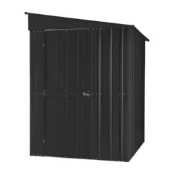 5' X 8' Globel Lean To Anthracite Grey Metal Shed (1.55m X 2.42m) -Zen Gardenia Sales lotus58ltag lotus 5x8 lean to anthracite cutout1