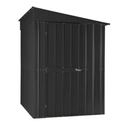5' X 8' Globel Lean To Anthracite Grey Metal Shed (1.55m X 2.42m) -Zen Gardenia Sales lotus58ltag lotus 5x8 lean to anthracite cutout2