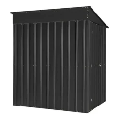 5' X 8' Globel Lean To Anthracite Grey Metal Shed (1.55m X 2.42m) -Zen Gardenia Sales lotus58ltag lotus 5x8 lean to anthracite cutout4