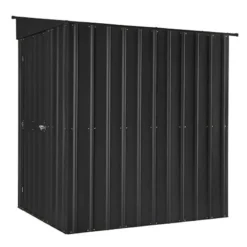 5' X 8' Globel Lean To Anthracite Grey Metal Shed (1.55m X 2.42m) -Zen Gardenia Sales lotus58ltag lotus 5x8 lean to anthracite cutout5