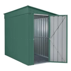 5' X 8' Globel Heritage Green Lean-To Metal Shed (1.55m X 2.42m) -Zen Gardenia Sales lotus5x8leantohgs 5x8 lotus lean to green metal shed cutout4 min